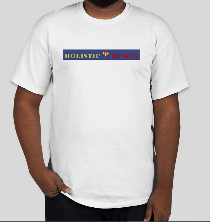 T-Shirt — white crew w/ HH name logo